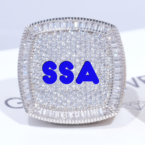CUSTOM LETTER 3D ICED RING