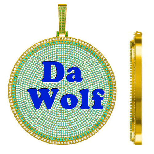 CUSTOM LETTER NECKLACE 3D BIG DISC