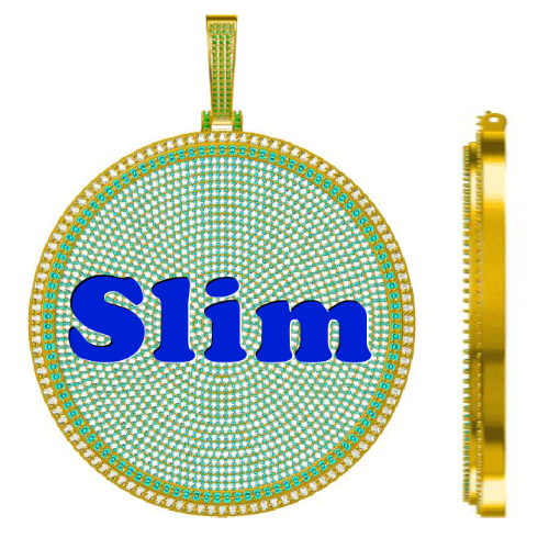 CUSTOM LETTER NECKLACE 3D BIG DISC
