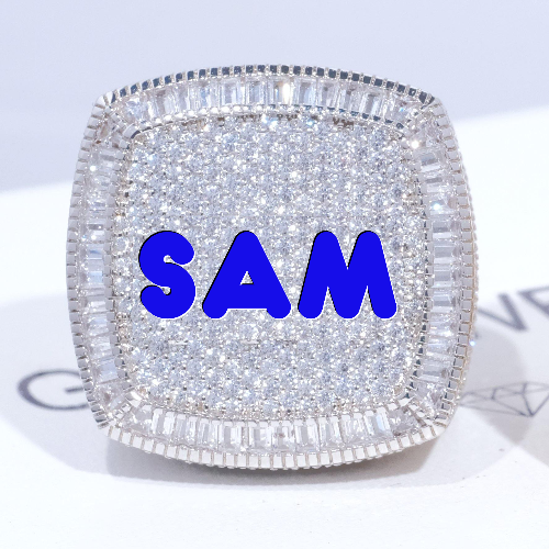CUSTOM LETTER 3D ICED RING