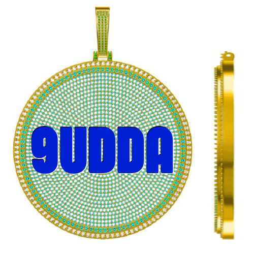 CUSTOM LETTER NECKLACE 3D BIG DISC