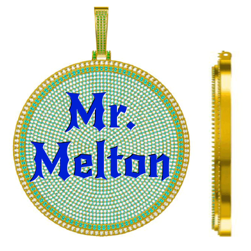 CUSTOM LETTER NECKLACE 3D BIG DISC
