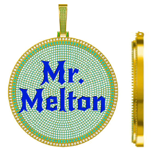 CUSTOM LETTER NECKLACE 3D BIG DISC