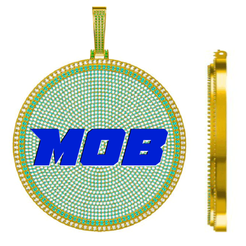 CUSTOM LETTER NECKLACE 3D BIG DISC