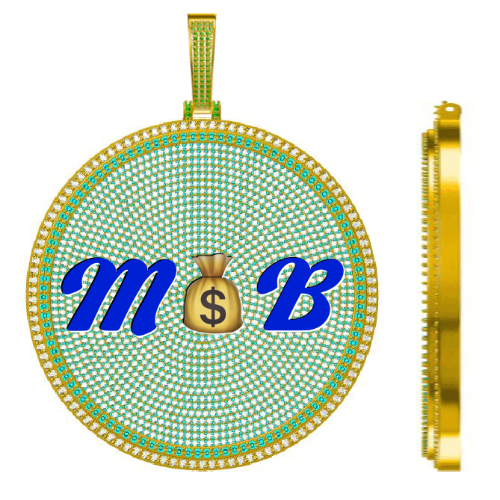 CUSTOM LETTER NECKLACE 3D BIG DISC
