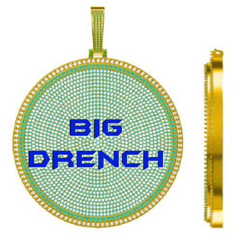 CUSTOM LETTER NECKLACE 3D BIG DISC