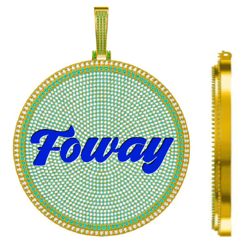 CUSTOM LETTER NECKLACE 3D BIG DISC