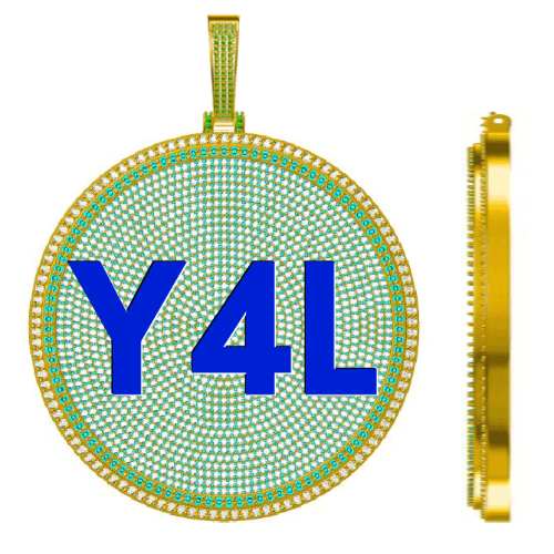 CUSTOM LETTER NECKLACE 3D BIG DISC