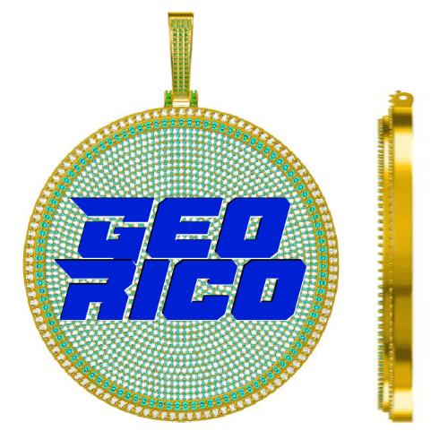 CUSTOM LETTER NECKLACE 3D BIG DISC