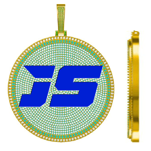 CUSTOM LETTER NECKLACE 3D BIG DISC