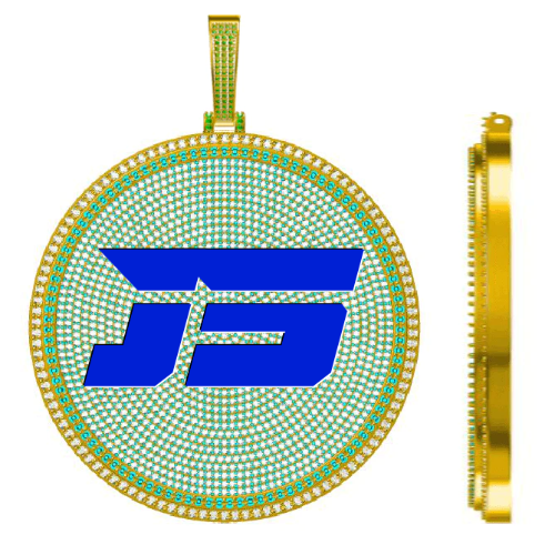 CUSTOM LETTER NECKLACE 3D BIG DISC