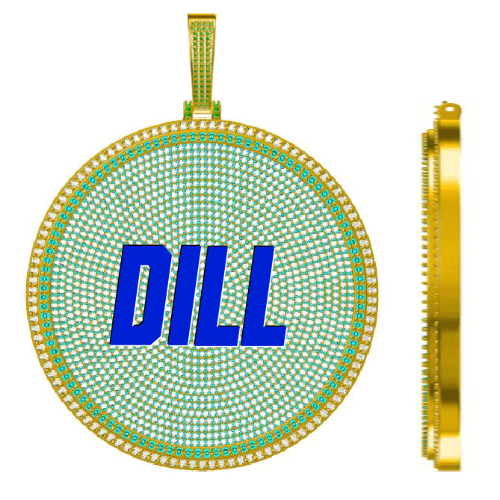 CUSTOM LETTER NECKLACE 3D BIG DISC