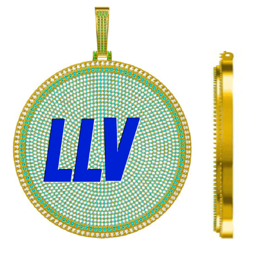 CUSTOM LETTER NECKLACE 3D BIG DISC