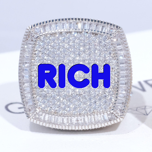 CUSTOM LETTER 3D ICED RING