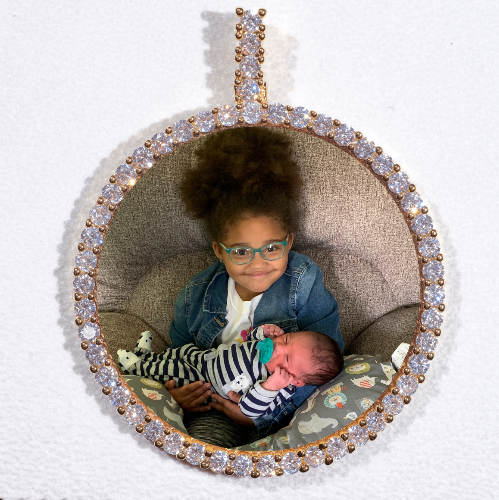 LARGE 3D CIRCLE CUSTOM PICTURE PENDANT