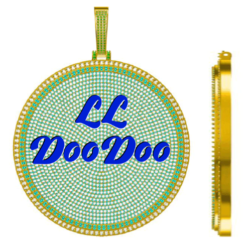 CUSTOM LETTER NECKLACE 3D BIG DISC