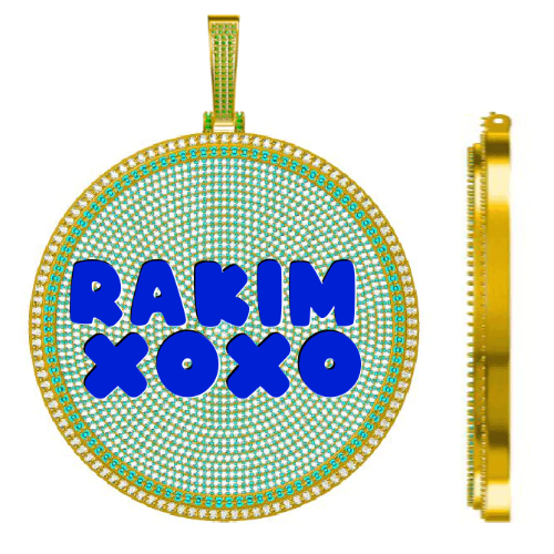 CUSTOM LETTER NECKLACE 3D BIG DISC