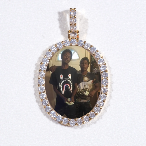 3D Oval Custom Picture Pendant