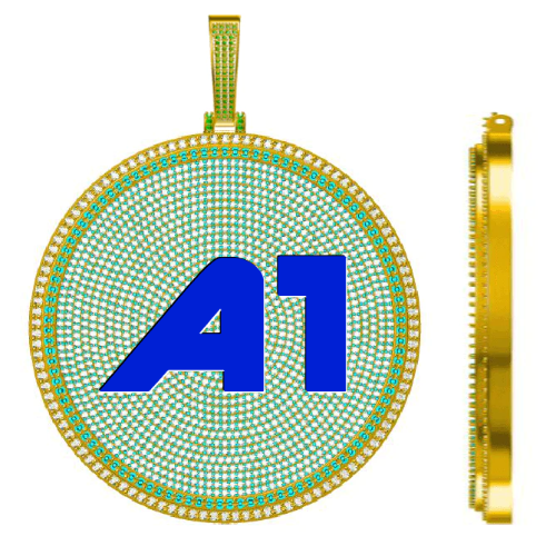 CUSTOM LETTER NECKLACE 3D BIG DISC