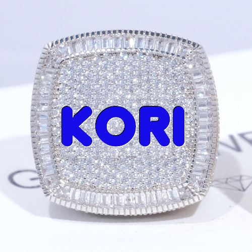 CUSTOM LETTER 3D ICED RING