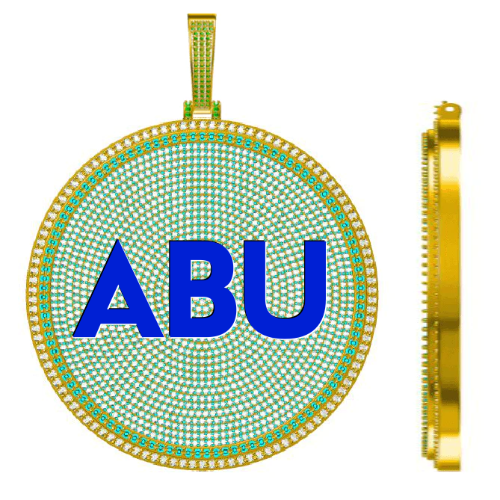 CUSTOM LETTER NECKLACE 3D BIG DISC