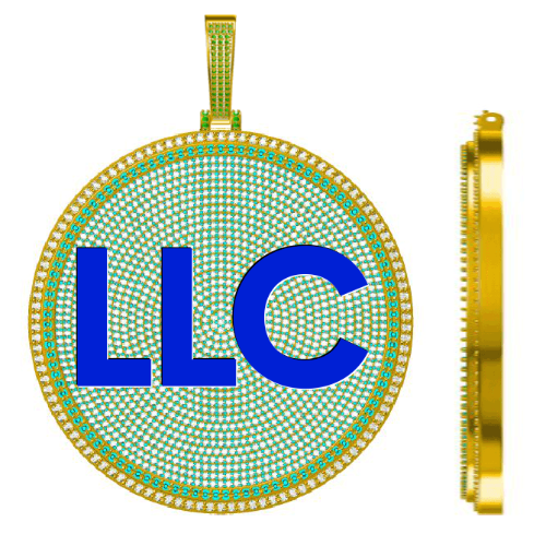 CUSTOM LETTER NECKLACE 3D BIG DISC