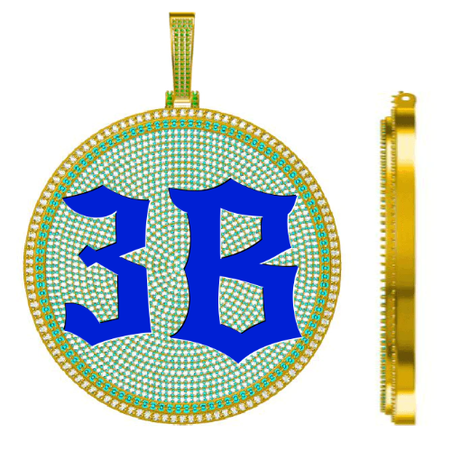 CUSTOM LETTER NECKLACE 3D BIG DISC