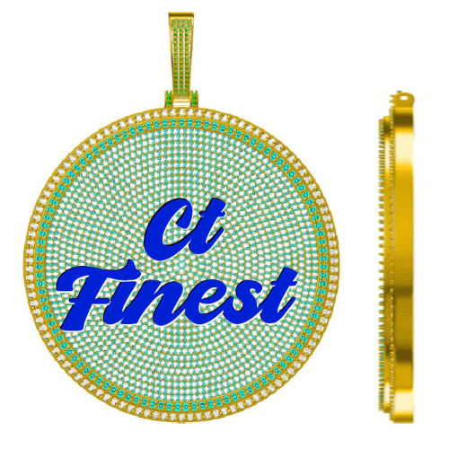 CUSTOM LETTER NECKLACE 3D BIG DISC
