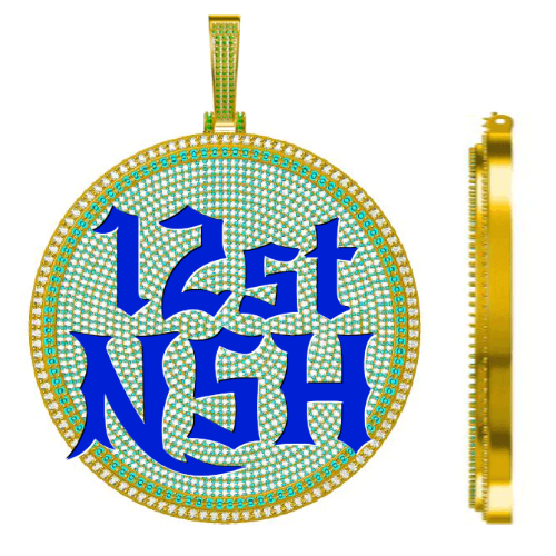 CUSTOM LETTER NECKLACE 3D BIG DISC