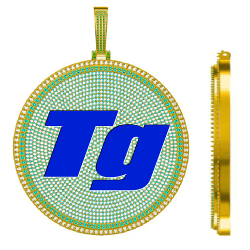 CUSTOM LETTER NECKLACE 3D BIG DISC