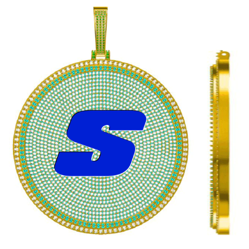 CUSTOM LETTER NECKLACE 3D BIG DISC