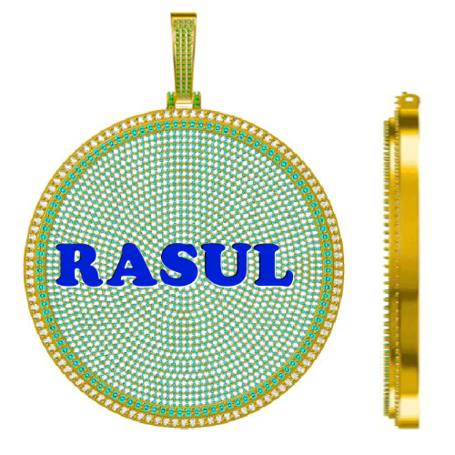 CUSTOM LETTER NECKLACE 3D BIG DISC