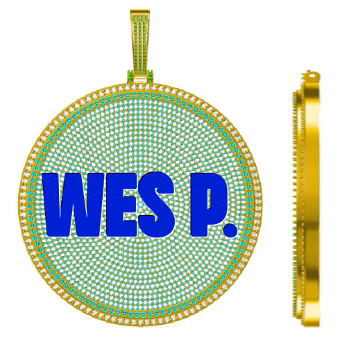 CUSTOM LETTER NECKLACE 3D BIG DISC