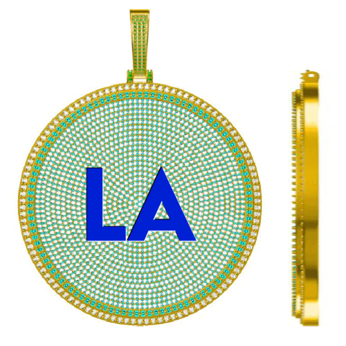 CUSTOM LETTER NECKLACE 3D BIG DISC