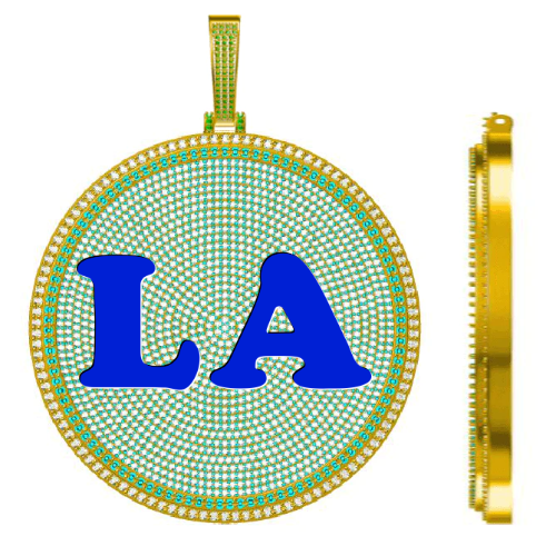 CUSTOM LETTER NECKLACE 3D BIG DISC