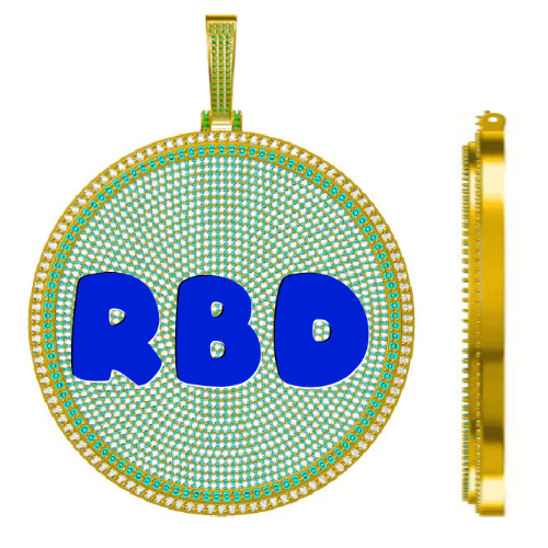 CUSTOM LETTER NECKLACE 3D BIG DISC