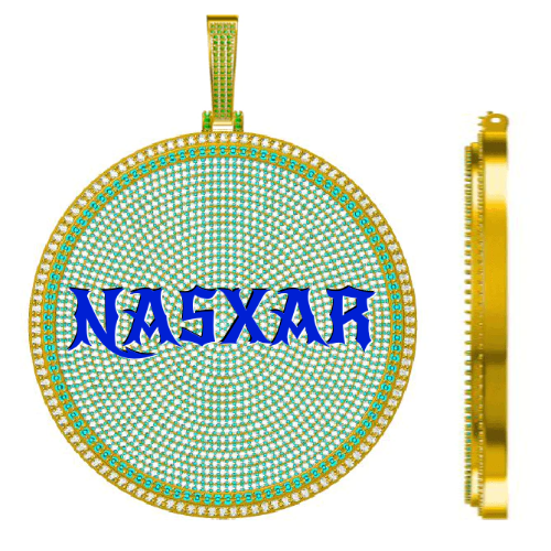 CUSTOM LETTER NECKLACE 3D BIG DISC
