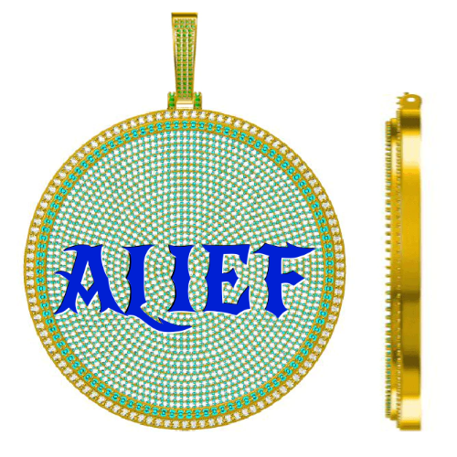 CUSTOM LETTER NECKLACE 3D BIG DISC