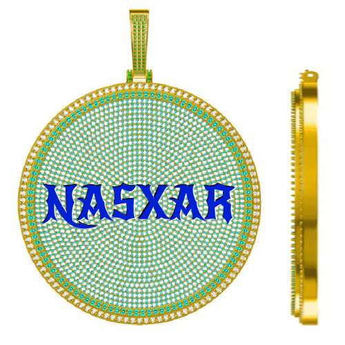 CUSTOM LETTER NECKLACE 3D BIG DISC