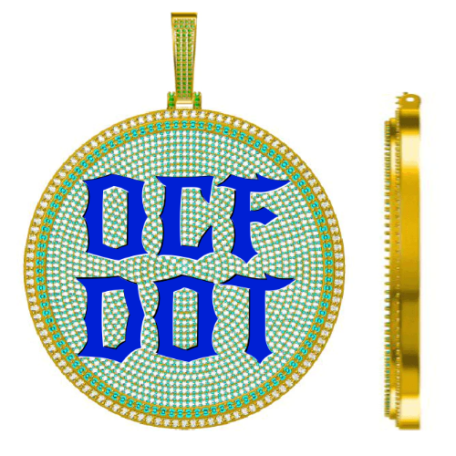 CUSTOM LETTER NECKLACE 3D BIG DISC