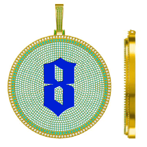 CUSTOM LETTER NECKLACE 3D BIG DISC