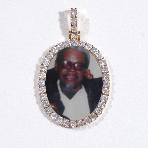 3D Oval Custom Picture Pendant