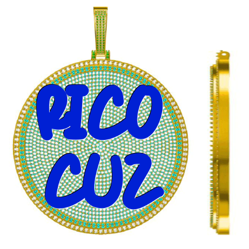 CUSTOM LETTER NECKLACE 3D BIG DISC