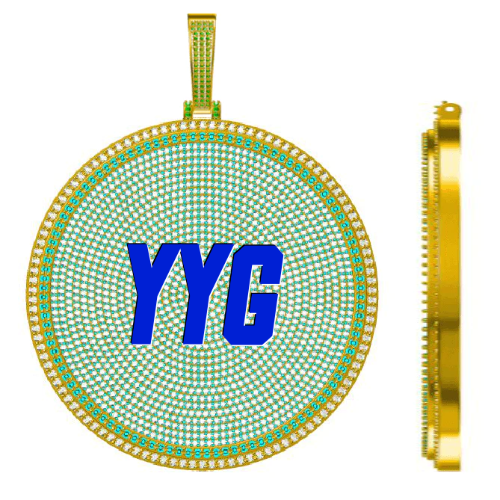 CUSTOM LETTER NECKLACE 3D BIG DISC