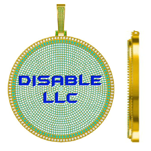 CUSTOM LETTER NECKLACE 3D BIG DISC