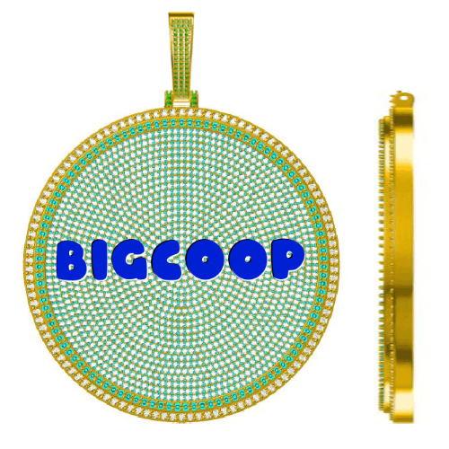 CUSTOM LETTER NECKLACE 3D BIG DISC