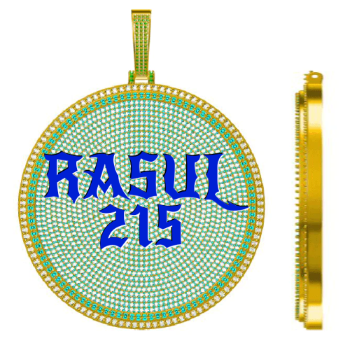 CUSTOM LETTER NECKLACE 3D BIG DISC