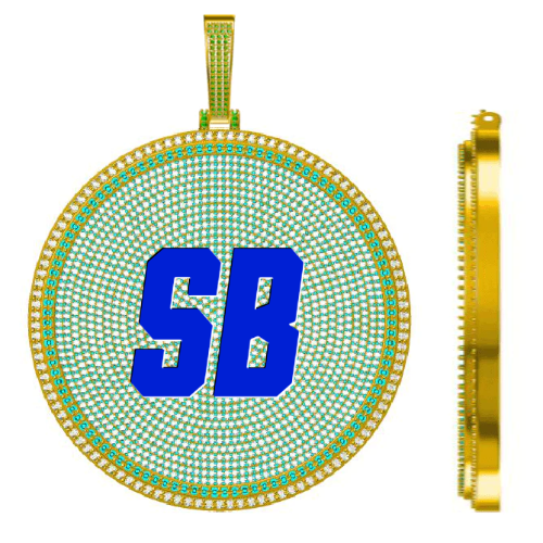 CUSTOM LETTER NECKLACE 3D BIG DISC