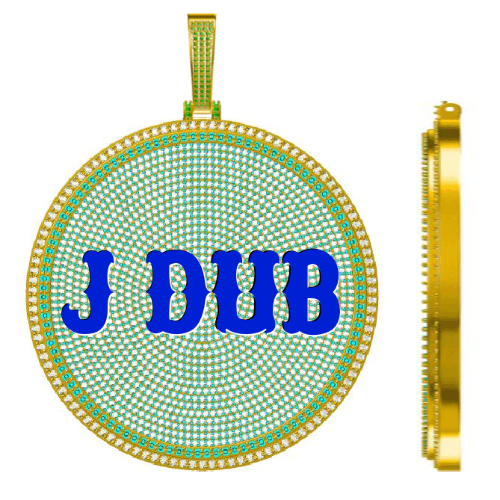 CUSTOM LETTER NECKLACE 3D BIG DISC