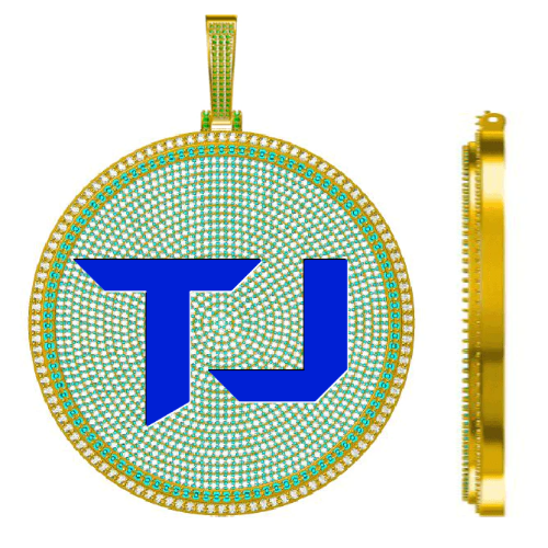 CUSTOM LETTER NECKLACE 3D BIG DISC